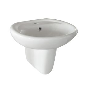 Chậu rửa mặt 1 lỗ + chân treo Jotto ML206